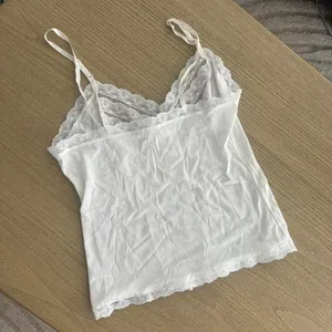 White Lace Lingerie Tank Top Floral Detail Size Small thumbnail 4