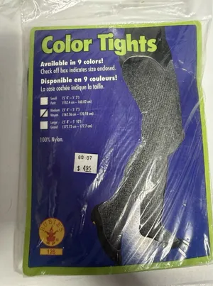 Black Opaque Tights Adult Size Medium 5'4 -5.7' Rubies - Brand New thumbnail 1