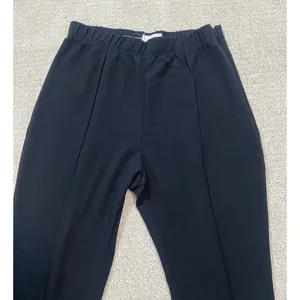 Anthropologie Dress Pants Black Knit Straight Leg Stretch Pull-On Women's XL 26" thumbnail 4