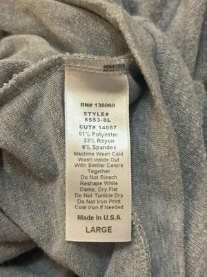 Project Social T Women’s Large Gray Long Sleeve Front Tie Knot Top Raglan USA thumbnail 8