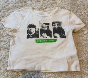 American Eagle Outfitters White Nirvana T-Shirt thumbnail 1