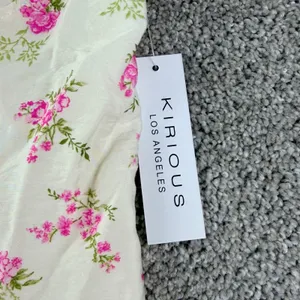 Floral Corset Tank Top Coquette Cottagecore Lace Trim Womens L New Kirious‎ Boho thumbnail 12