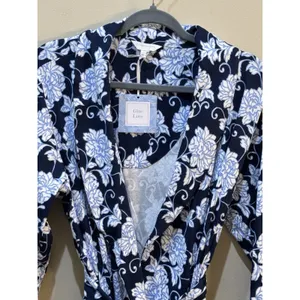 Charter Club Women Cotton‎ French Floral Belted Robe Blue Size Medium thumbnail 4