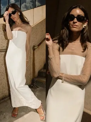 NWT Antonio Melani x Elizabeth Damrich Babe Mesh Crepe Soutache Pearl Maxi Dress thumbnail 4