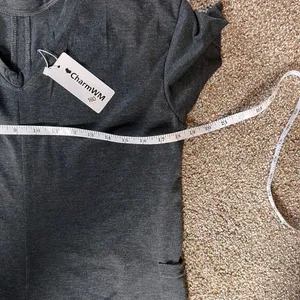 Romper by CharmWM. Gray with Side Pockets. No Size on Product. Measurements inc thumbnail 3