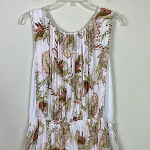 J. Jill White Floral Paisley Apron Sleeveless Midi Maxi Dress Size M thumbnail 4