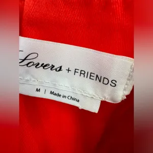 Lovers + Friends Aylah Red Long Sleeve Strapless Mini Dress size Medium $168 thumbnail 4