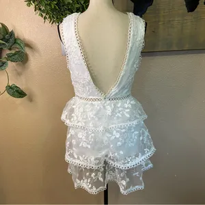 NWOT Lulus Look So Sweet White Floral Embroidered Organza Mini Dress thumbnail 5