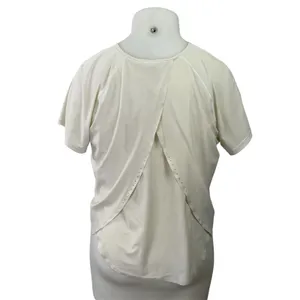 Lululemon Womens White Short Sleeve Overlap Back Activewear Tee T-shirt Top 12 thumbnail 3
