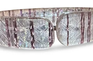 Unique Vintage Iridescent Clear and Lavender Lucite Bangle/Cuff Bracelet thumbnail 1