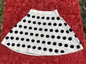 HYPR Women White Black Casual Skirt Small‎ Medium Polka Dot Short Spring Summer thumbnail 1