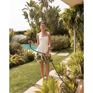 Amanda Uprichard Napoli Lemon Print Cotton Mini Dress White Size‎ S thumbnail 2