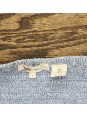 NWT Levi's Adore Bustier Adjustable Strap Shirt Top Blue Indigo Floral Blue XL thumbnail 4