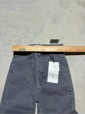 Zara NWT super elastic Gray High-Rise Jeans 2 thumbnail 5