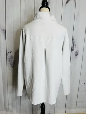 Spanx Air Essentials Got-Ya-Covered Mock Neck Pullover Top Off White Sz XL thumbnail 5