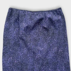 Vintage Y2K Express World Brand Purple Blue Abstract Print Slip Skirt Size Small thumbnail 7