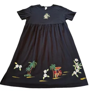 VTG Copa Cabana 3X South Beach Tropical Maxi Dress‎ Palm Tree USA Art to Wear thumbnail 11