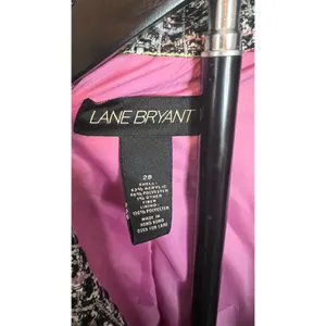 Lane Bryant Womens Plus Size 28‎ Tweed Blazer Multi Color Black Trim Pink Lining thumbnail 2
