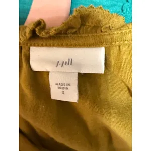 J. Jill Embroidered Mustard Boho Peasant Top Size‎ S Cottagecore Festival thumbnail 6
