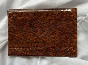Leather Snakeskin Passport Cover Brown thumbnail 1