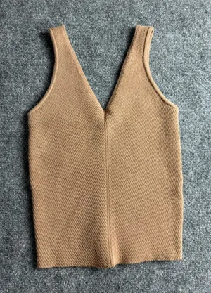 Abercrombie & Fitch Woman Small sweater V-neck subtle ribbed Tank thumbnail 1