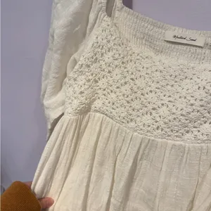 White boho mustard seed‎ cotton dress thumbnail 3