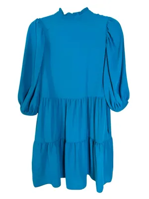 AMANDA UPRICHARD Diego Tiered Mini Dress in Turquoise Blue Size XS thumbnail 3