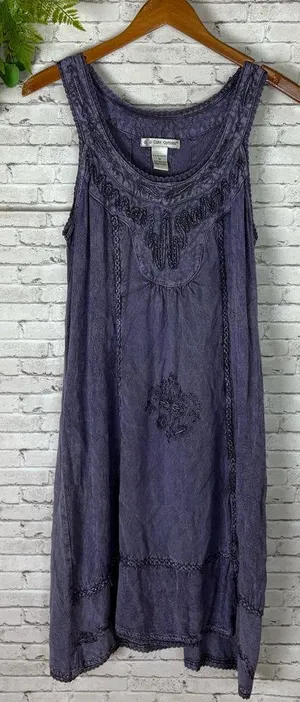 Vintage Whimsigoth 90’s Purple Mineral Dye Sleeveless Dress thumbnail 1