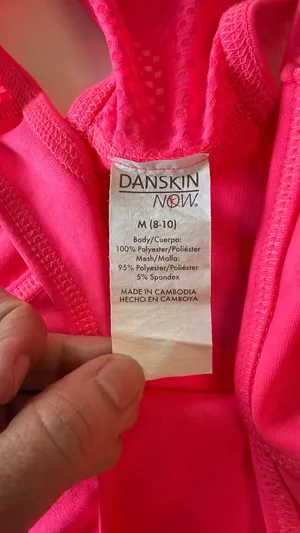 Danskin Now Bright Pink Mesh Accent Active Tank Top - Size M (8-10) thumbnail 3