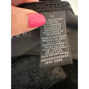 Y2K Black Velvet Cami Tank Top Lace Trim Size 1X Whimsigoth‎ Gothic Romantic thumbnail 5