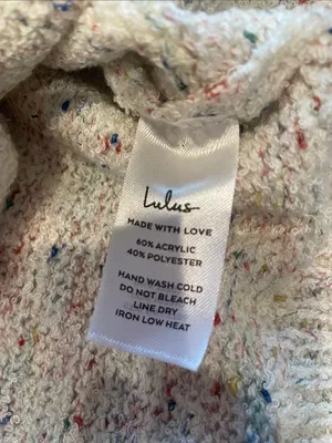Lulus cream with multicolor specks Cardigan sweater small thumbnail 5