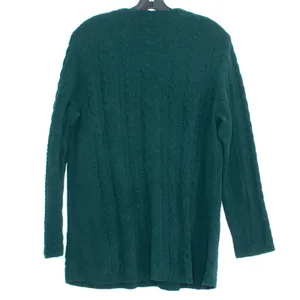 J Jill Sweater Cable Knit Oversize Fisherman Cottage Minimalist Green Medium thumbnail 2