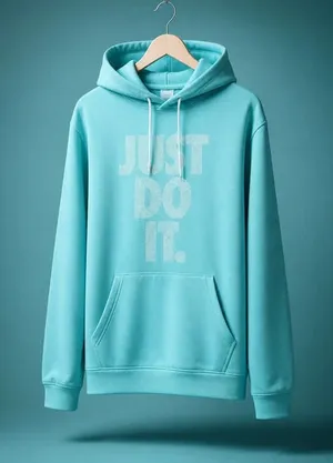 Nike Dri-FIT Hoodie M Aqua Blue Just Do It Pullover Kangaroo Pocket thumbnail 1