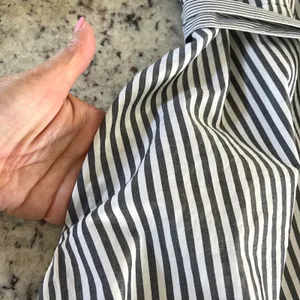 Talbots Shirt Dress Womens 2P Gray White Striped Preppy Cotton Fit Flare Pockets thumbnail 7