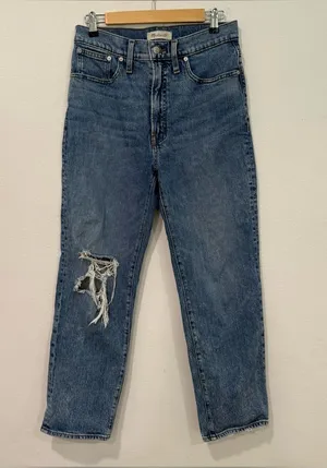 Madewell The Perfect Vintage Ripped Straight Jean 28 thumbnail 1