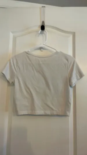 Target white basic crop top thumbnail 2