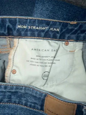 American Eagle Outfitters Women’s Stretch Mom Straight Distressed Jeans in Blue thumbnail 11