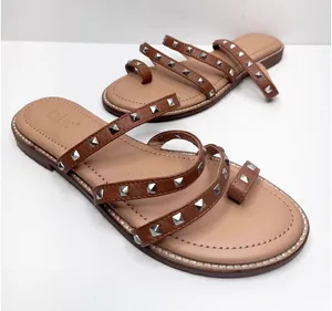 Crevo Sandals‎ Womens Size 7 Tan Leather Open Toe Spike Details thumbnail 1