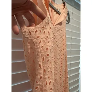 Everly Feminine Floral Eyelet‎ Detail Coral Light Pink Spring Sun Dress Size M thumbnail 3