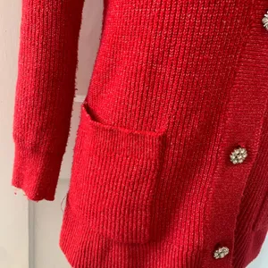 Loft | red snow flake button knit cardigan thumbnail 6