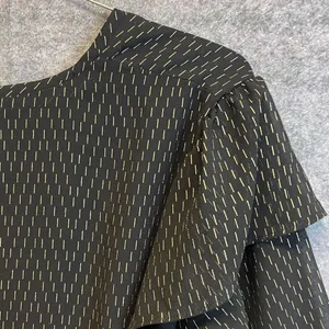 A NEW DAY Blouse Women's Large Black Gold Geometric V Neck Long Ruffle‎ Sleeves thumbnail 8