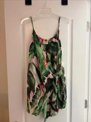 FARM Rio Pink Palms Mini Wrap Dress medium thumbnail 3