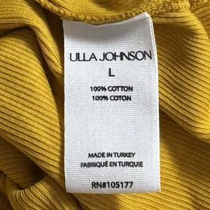 Ulla Johnson‎ Koa Ribbed Knit Top Golden Yellow Ruffle Sleeve Feminine Dainty L thumbnail 11
