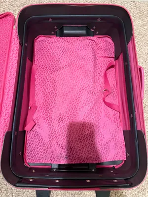 Girls Pink Patterned Travel Tote and Carry-On Set thumbnail 6