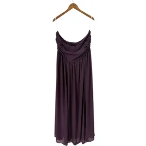 Lulus Luxe Favorite Dark Purple Strapless Ruched Maxi Dress size 1X NWT thumbnail 3