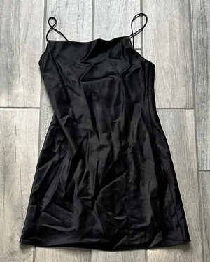 Alice + Olivia Black Mini Dress with Spaghetti Straps thumbnail 1
