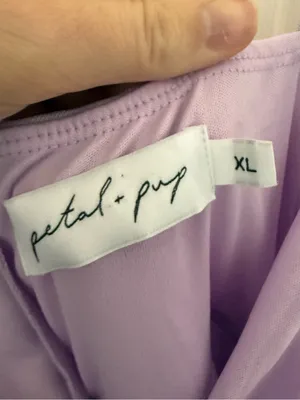 Petal & Pup Purple Lavender Ruched Chiffon Cut Out Midi Dress Wedding Guest XL thumbnail 5