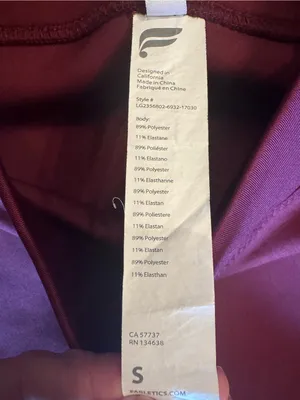 Fabletics Burgundy Scuba Matching Set - Tank & High-Waisted Leggings NWOT Small thumbnail 3