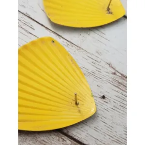 Vintage Stud Earrings Large Yellow Statement Earrings Retro thumbnail 6