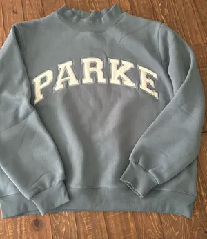 PARKE Varsity Mockneck Sweatshirt L/XL, Glacier White thumbnail 1